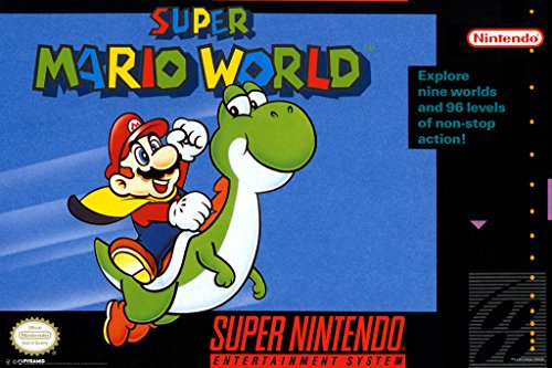Pyramid America Super Mario World Super Nintendo NES Game Series Box Art Yoshi Luigi Princess Peach Cool Wall Decor Art Print Poster 12x18