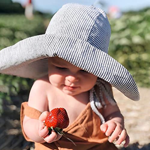 ZEBAN Unisex Child Adjustable Wide Brim Sun Protection Hat UPF 50 Sunhat for Baby Girl Boy Infant Kids Toddler Kids Age 1-44