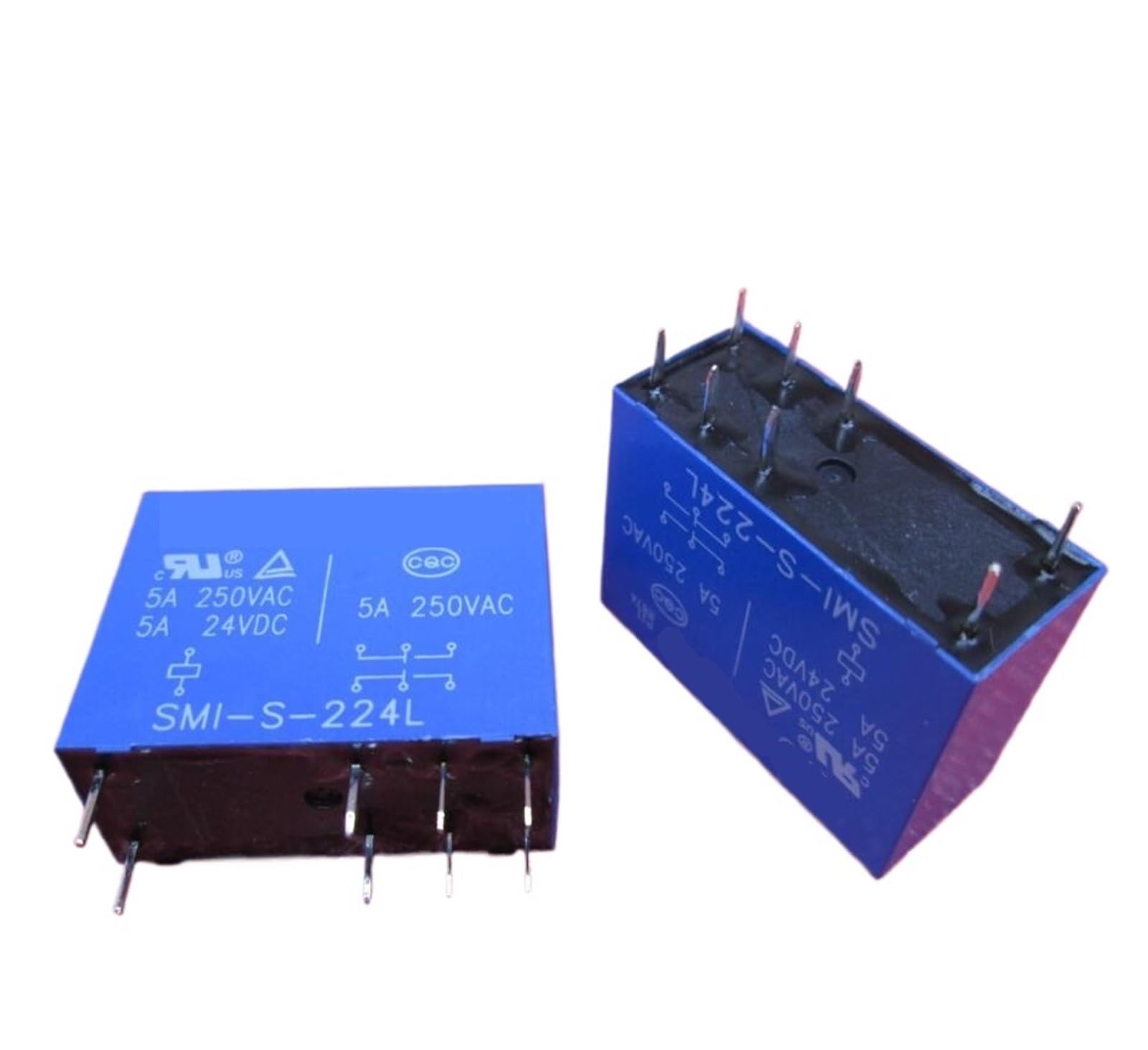 Relais SMI-S-224L 24V CC 5A 250V CA DIP8 pour circuit imprimé - Lot de 10 pièces