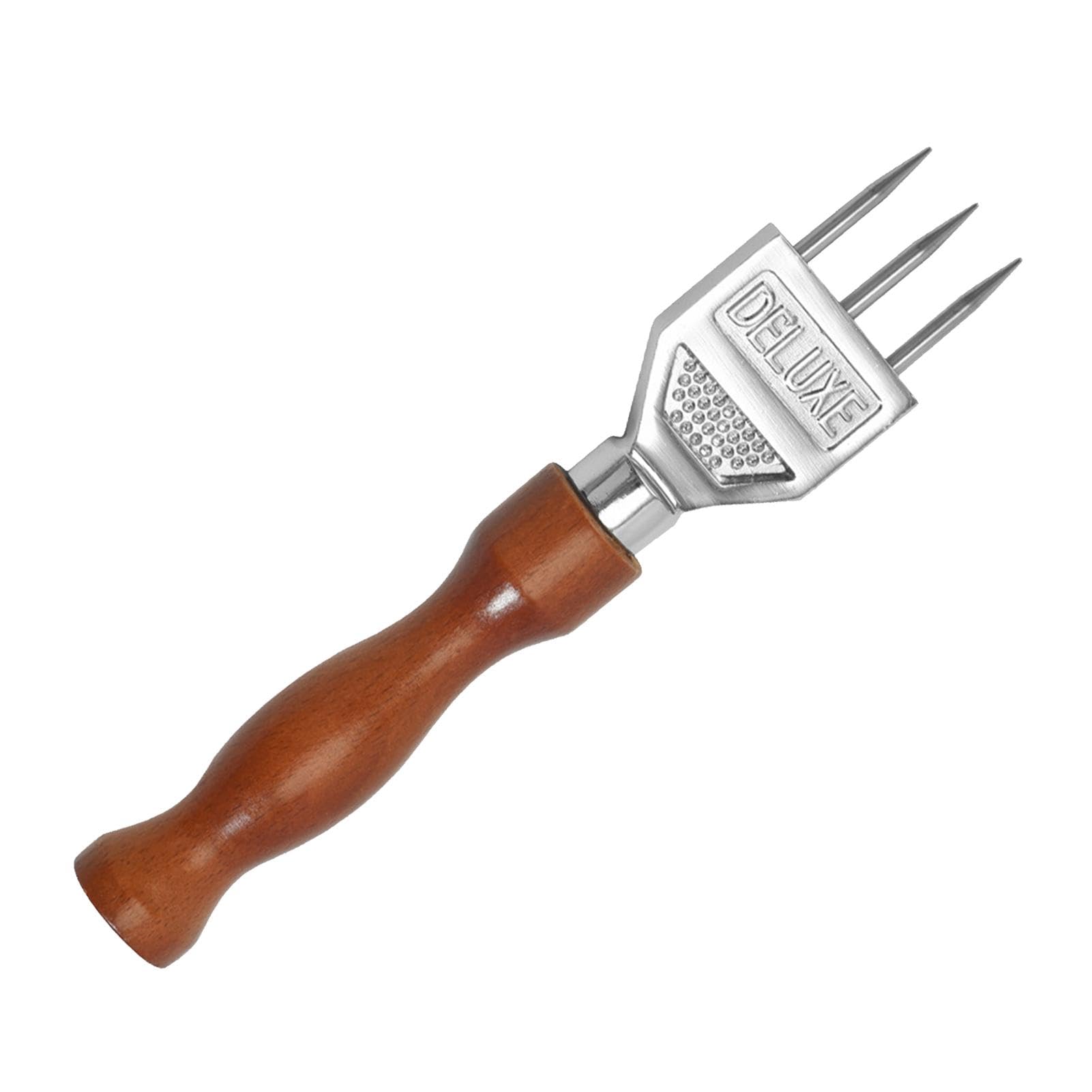 Three Pronged Ice Pick - Zinc Alloy Ice Pick With Wood Handle | Convenient Wine Ice Breaker Tool | Ice Chipper | Ice Pick With Safety Wooden Handle For Kitchen Tool