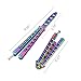 HTOMT Butterfly Stainless Steel Training Balisong Practice Tool, Tactical Folding Blade Practice Trainer for CS GO Training Dull Blade Safe Gifts for Men Boys(Rainbow)