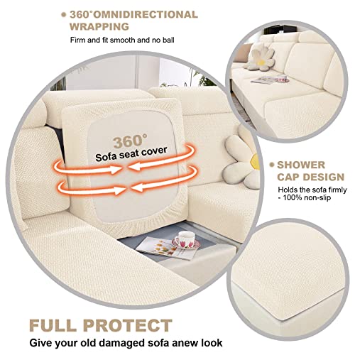 2023 New Wear-Resistant Universal Sofa Cover, Stretch Couch Cushion Slipcovers Replacement, Anti-Slip L Shape Sofa Covers, Chaise Lounge Sofa Slipcover (Weave White,M Back Cover ) #TOP3