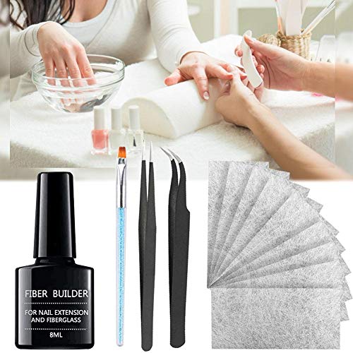 Kit di gel per estensione delle unghie, set per ricostruzione unghie, kit per unghie in gel, kit per unghie finte, unghie artificiali, kit di estensione per unghie in fibra di vetro adatto per unghie