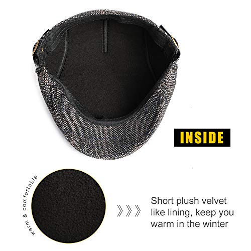 Sumolux Mens Newsboy Cap Winter Beret Hat Cabbie Flat Cap