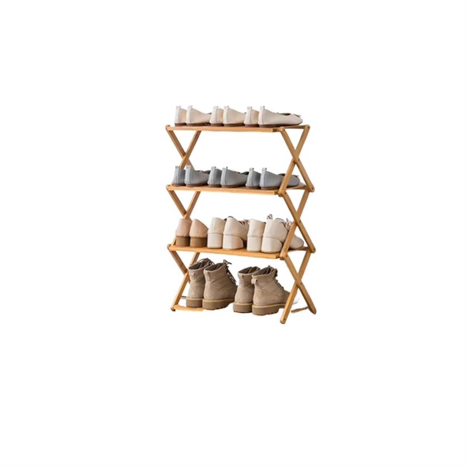 Meuble à chaussures sans perçage pliable en bois pour entrée étroite