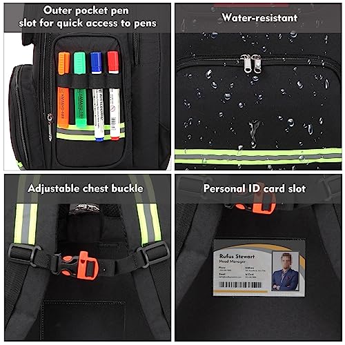 Image of Gatycallaty First Aid Backpack Medical Emt First Responder Bag Empty Ems Emergency Home Health Hiking Trauma Travel Camping (Black, Large)