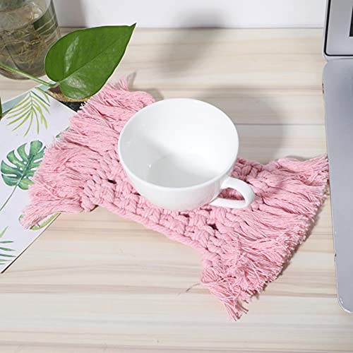 Shipenophy Coussin décoratif de Coaster d'isolation Thermique napperon Anti-brûlure Couleur réutilisable pour comptoir de Bar pour Le(Pink, Rectangle)