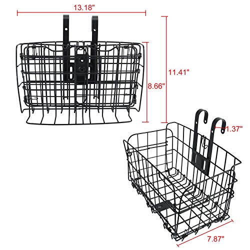 Folding Rear Bike Basket Easy Installation on Front Handlebar & Rear Seat Capacity 44lbs for Mountain Bikes Folding Bikes, Rust Proof - Image 3