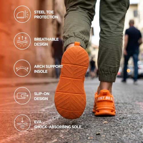 Image of Furuian Steel Toe Shoes for Men Women Slip On Comfortable Safety Shoes