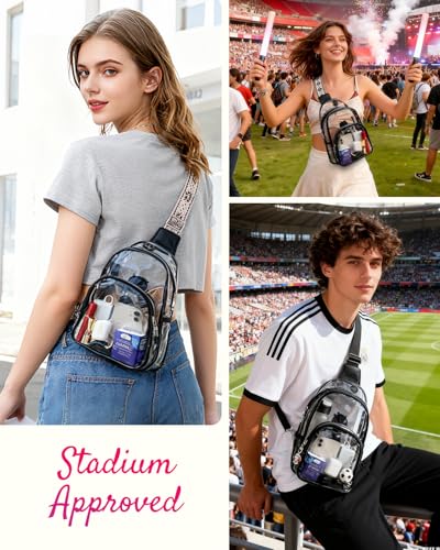 GLORIEROO Clear Bag for Stadium Events - Small Clear Shoulder Sling Crossbody Bag for Women Men for Sports Events Concerts - Thumbnail 2
