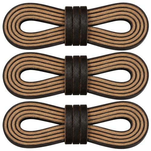 TOFL Logger Style Leather Boot Laces for Work Boots | 54 Replacement Shoe Strings Pair + 1 Spare | Thick Cowhide Straps for Welding Hiking Construction & Outdoor | Heavy Duty Footwear Rawhide Ties