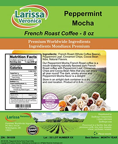 Café Peppermint Mocha French Roast en Grano 8 oz miniatura 2