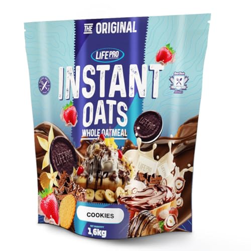Life Pro Fit Food Instant Oats Premium 1.6kg | Carbohidratos de liberación lenta | Harina integral de avena (COOKIES)