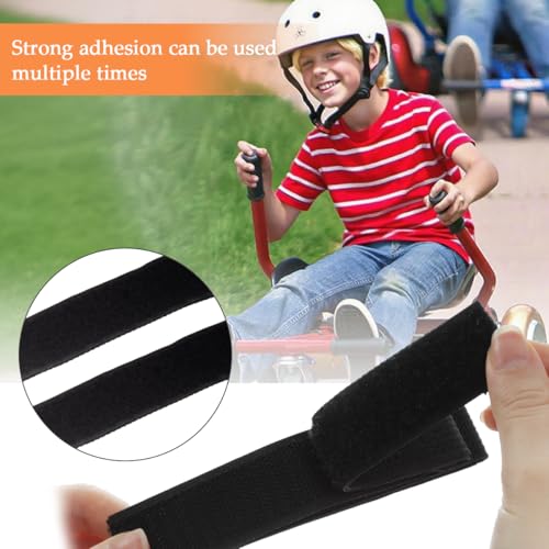 mkemka 8 Stück Verstellbare Gurte für Hoverboard, Velcro Befestigung mit Rsatzgurte für Selbstbalance Roller Kart Zubehör (50cm, Schwarz)