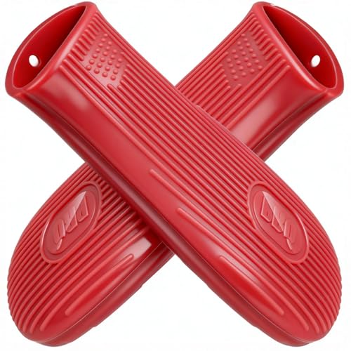 Cbiumpro 2-Pack Cast Iron Handle Cover, Silicone Heat Resistant Hot Cast Iron Skillet Pan Handle Covers Holder Sleeve
