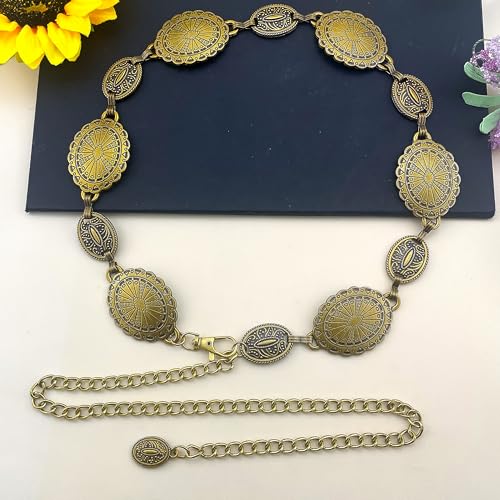 Western Belt Concho Chain Belt for Women Country Concert Outfits Western Cowboy Waist Chain Belt Country Concert Dress 5