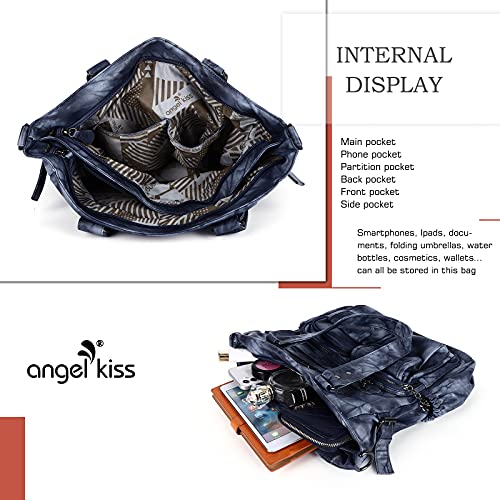 Bolso Hobo grande de piel sintética para mujer miniatura 6