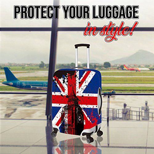 Travel Luggage Cover Protector Suitcase Washable Cover High Elasticity (Big Ben Medium)2