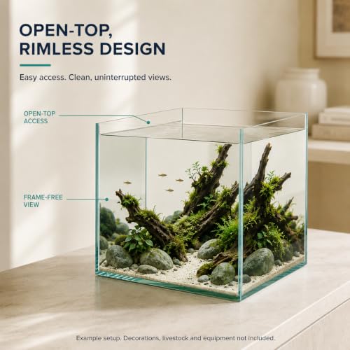 | BEGONDIS Rimless Low-Iron Glass Aquarium, 9.5 Gal, 17.7 × 11 × 11.8 in by BEGONDIS - Used condition - Image 4