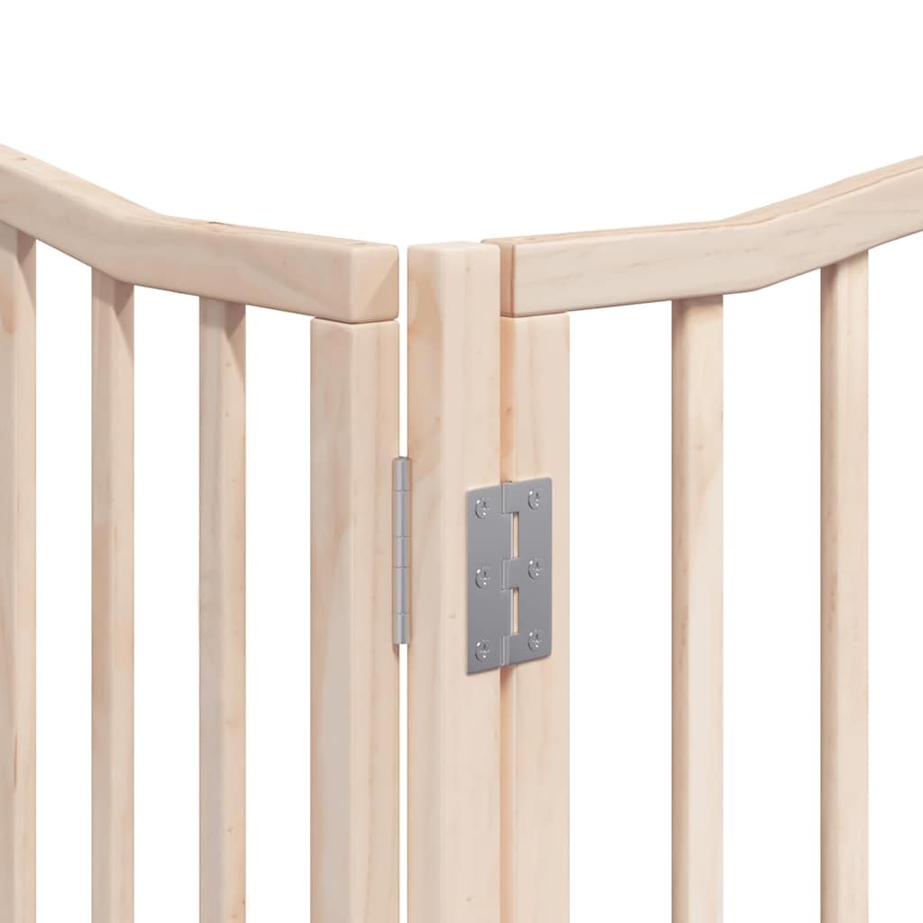 10-TLG. Puerta plegable para perros de madera de álamo de 800 cm con puerta y patas de apoyo, independiente para interior y exterior, protección segura para cachorros y perros pequeños