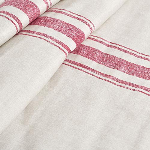 Image of Lush Decor Farmhouse Stripe Reversible Throw, Single, 50 inch W x 60 inch L, Red - Throw Blanket For Bed - Soft Blanket - Couch Throw - Rustic Farmhouse Decor