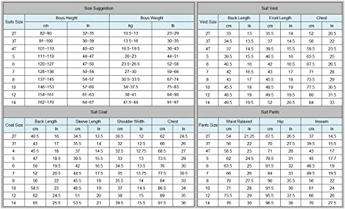 Yuanlu Kids Formal Tuxedo Suits Boys Blazer Vest And Pants Set Plaid Navy Size 12 #TOP2