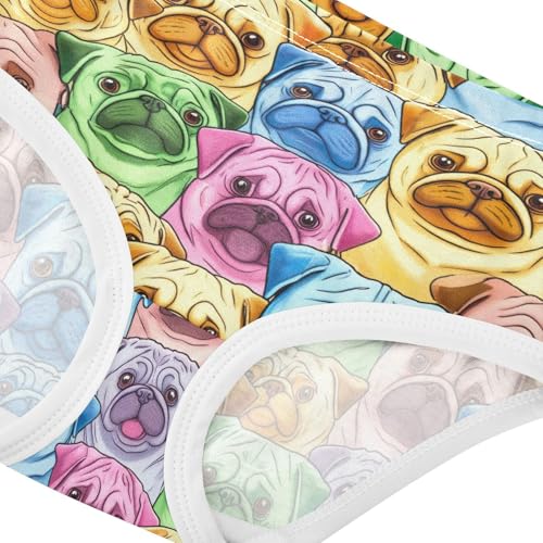 Joisal Colorful Cartoon Pugs Panties Little Girl Toddlers Underwear Floral Cotton Stylish Kids Undies Briefs 2t4