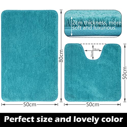 SOANNY Non-Slip Bath Mat Set of 2, Luxury Thick Microfiber Shaggy Bathroom Rugs - Image 2