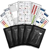 1NMORE 5v5, 7v7 Football Wristbands with Playbook System,Youth Quarterback Play Wristband, Flag Football Wrist Coach with Tactics Stickers & Sign Cards 5 Pack (5 on 5, S)