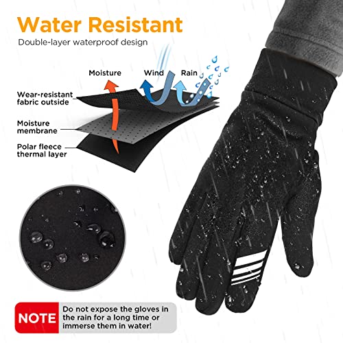 Gants Hiver Vélo VTT Homme Femme Gants Cyclisme Moto Scooter Ecran Tactile Coupe-Vent Antidérapant Étanche Réfléchissant Anti Froid pour Sport Course Jogging Conduite Jardinage Randonnée LEMEGO - Image 6