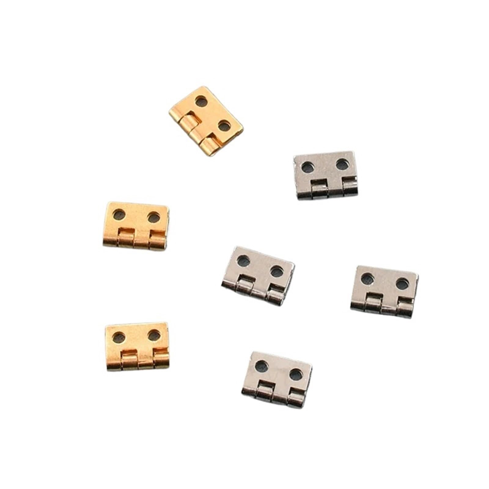 COSZWQDP 10x8mm Mini Brass Hinge for Small Craft Door Fittings Home Hardware 50Pcs