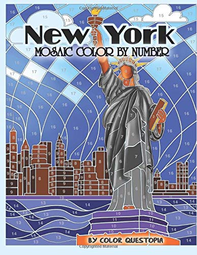 New York Mosaic Color By Number: Coloring Book for Adults: 5 (Adult Color By Number)