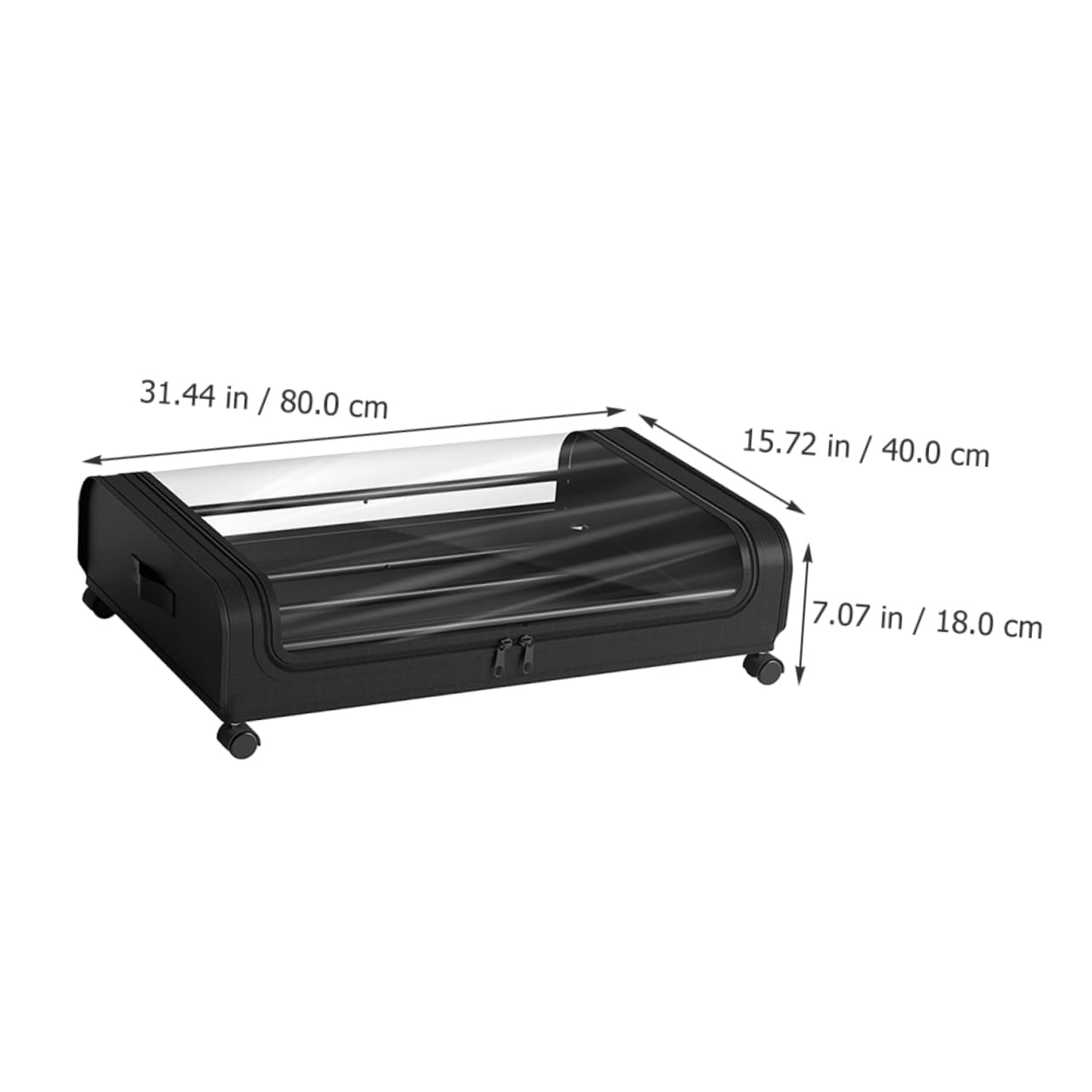 Cabilock Organizador De Almacenamiento Cama Ruedas Caja De Almacenaje De Gran Capacidad Para Ropa Juguetes y Mantas Contenedor Práctico y Espacio Ahorro Material Duradero Tapa Transparente