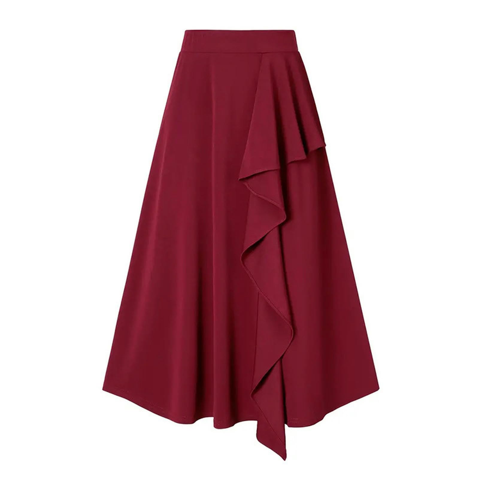Gonna Donna Gonna Plus Size Femminili - Primavera Estate Comoda Slim Fit con Orlo Sciolto per Eleganza Senza Sforzo Gonne da Donna-rosso-4xl