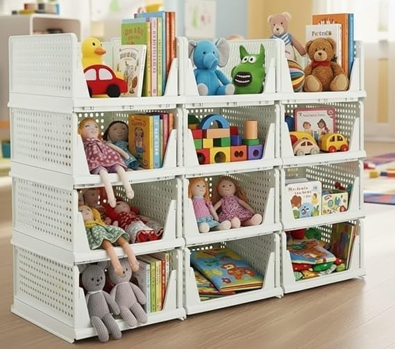 URBAN LUXY Storage Organizer | Wardrobe Organizer for Clothes | Cupboard Organizer | Foldable Shirt Stacker Box | Cloth Box for Almirah | Closet Stora