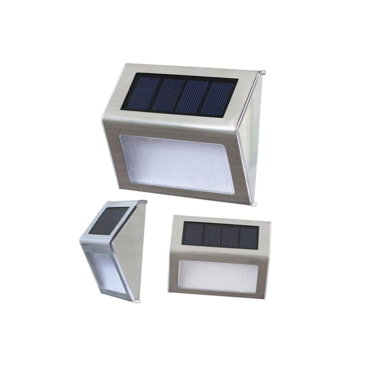 Mikikit Solar Stufenleuchte aus Edelstahl 4 Stück für Außenbereich