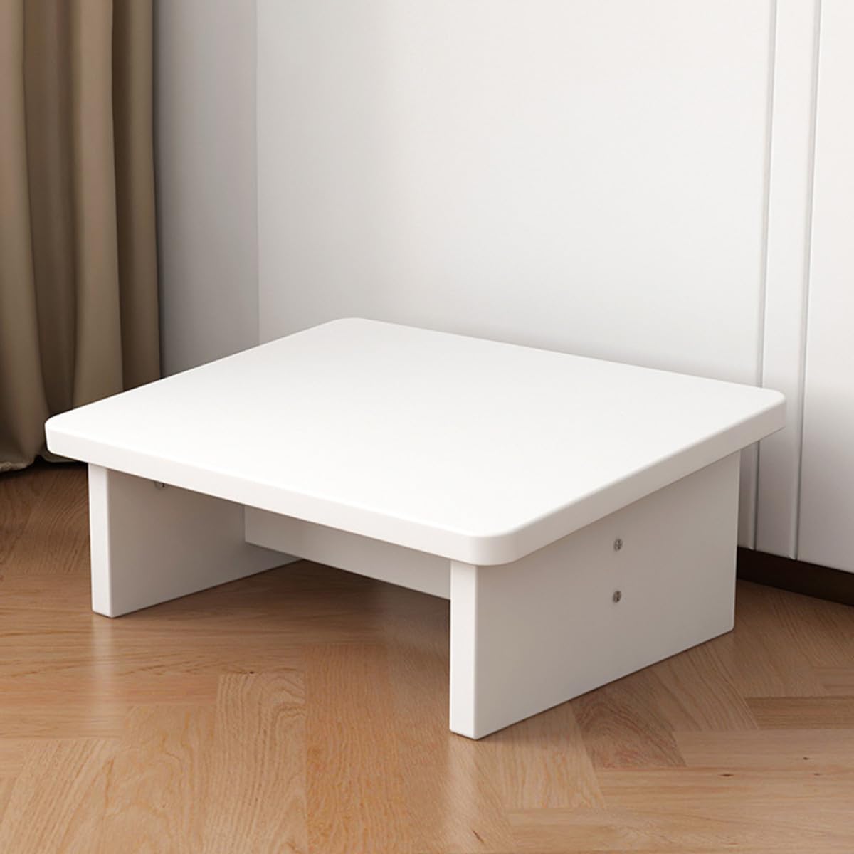 Poggiapiedi in Legno Bianco Antiscivolo, Ergonomico per Casa e Ufficio | Design Leggero, Supporto Inclinato, Uso Sotto Scrivania e Accanto al Letto