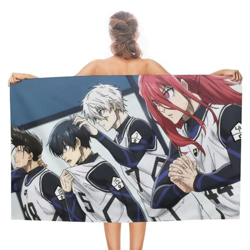 ブルーロックバスタオル大判フェイスタオル上品 ふわふわ アニメ キャラクター赤ちゃん用家庭用バス用品 男女兼用 80×130cm