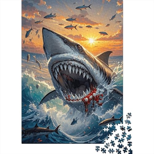 Puzzle Tiburón 1000 Piezas para Adultos Juego EduGatoivo De Madera Rompecabezas Tiburón...