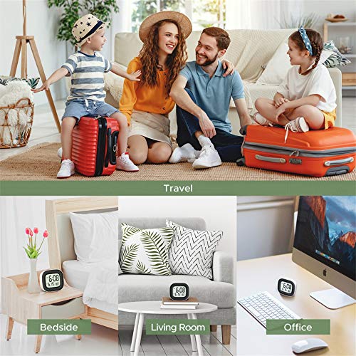image for Mpow Travel Alarm Clock, Digital Clock with Snooze, Backlit, Temperatu