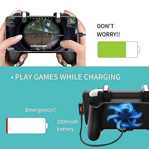 Mobile Game Controller [Upgrade Version] Mobile Gaming Trigger for PUBG/Fortnite/Rules of Survival Gaming Grip and Gaming Joysticks for 4.5-6.5inch Android iOS Phone