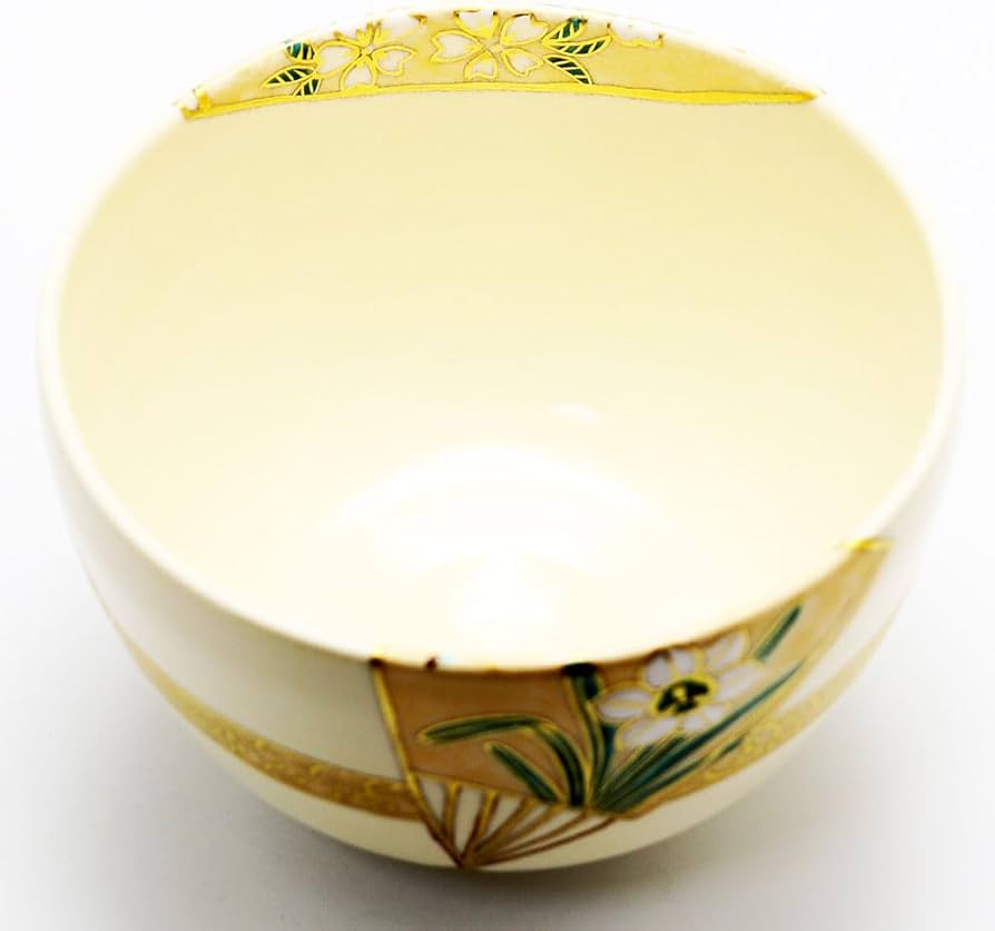 Amazon | 抹茶碗 色絵茶碗 「扇面草花」 木箱入り 通年物 茶道具