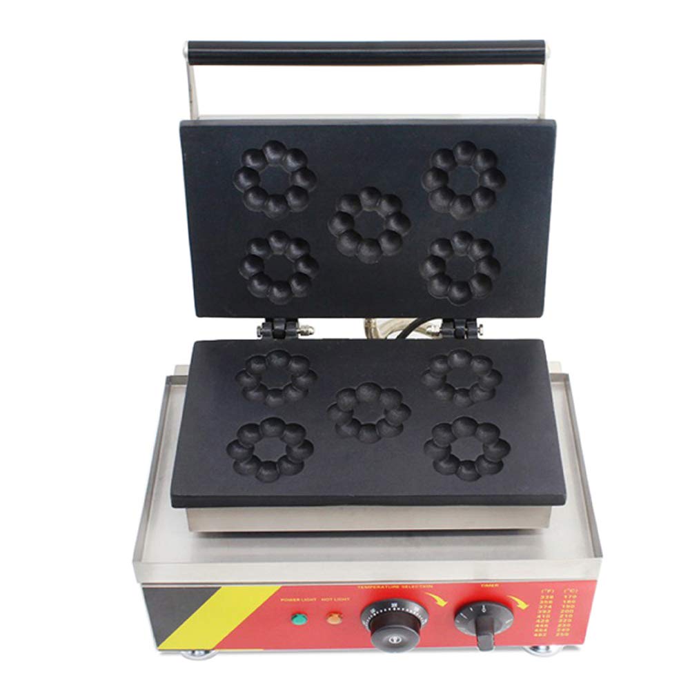 Genérico Donut Maker Machine - Teflón de Acero Inoxidable sin Patadas con termostato Ajustable, Makes 5 Doughnuts a una Vez, Diseño Compacto