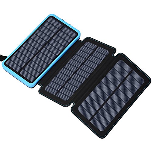 Solar Charger 24000mAh, FEELLE Portable Charger External Battery Pack with Dual USB Ports Waterproof Phone Charger for Smart Phones, Tablets and More