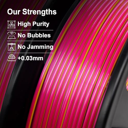 Image of Silk PLA 3D Printer Filament Triple Color Silk PLA Filament 1.75mm 3D Printing Filament Fit Most FDM Printers, 250g Spool(0.55lbs), 3 in 1 Color Red Gold Blue