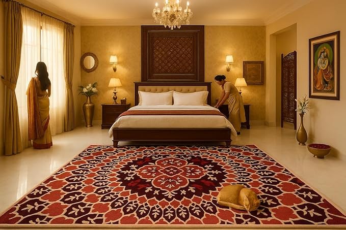 Image of Luxurious Tufted Woolen Carpet Collection Size 10 X 12 Feet (Color-Multi)