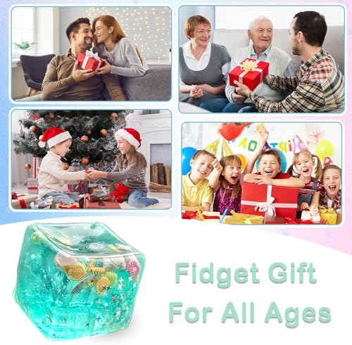 Image of Taba Squishy, Squeeze Fidget Adults Stress Relief Cute Adults Taba Squishy for Boys Girls Birthday Party Gifts, Blue Seashell Design, Office Desk Decoration (Blue A)