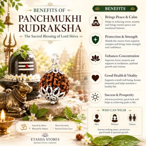 Image of 5 Mukhi Rudraksha | Panchmukhi Rudraksha | Rudraksha 5 Mukhi | Nepali Ruthratcham | 5mukhi Rudraksha Original Certified with Red Thread | With Silver Plated Pendant