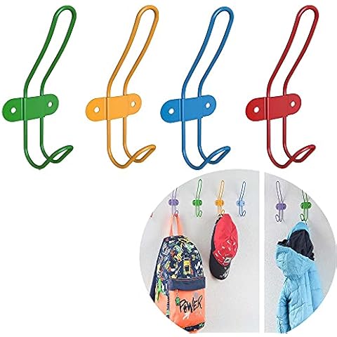 Kids Wall Coat Hooks Colorful Wall Mounted Hanger Hooks Rack,Wall Hanging Hanger Holder Coat Hook,Small Bedroom Door Back Decorative Room Rack for Girls and Boys-4PCS (red yellow green) Cover