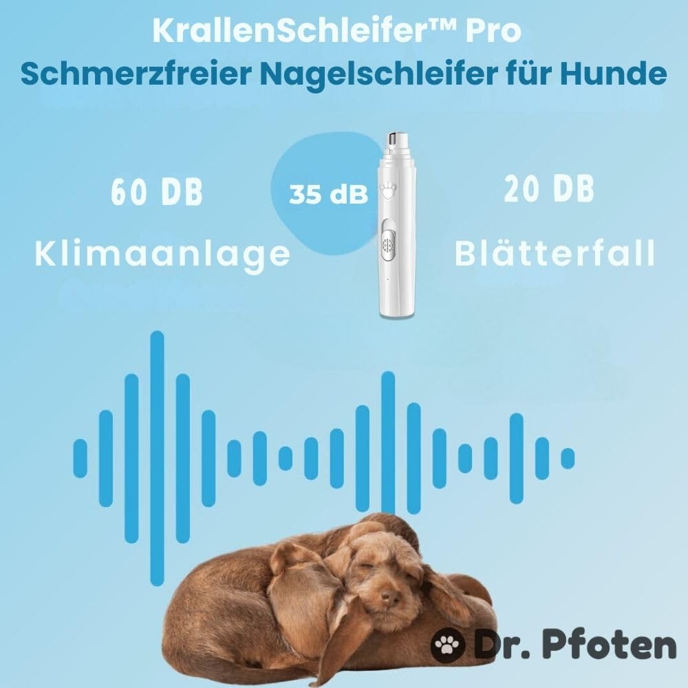 MEIION dr Pfoten KrallenSchleifer Pro Set - Schmerzfreier Nagelschleifer für Hunde und Katzen – Schmerzfreies Nagelschneiden für kleine, mittelgroße und große Hunde – 2 Geschwindigkeiten